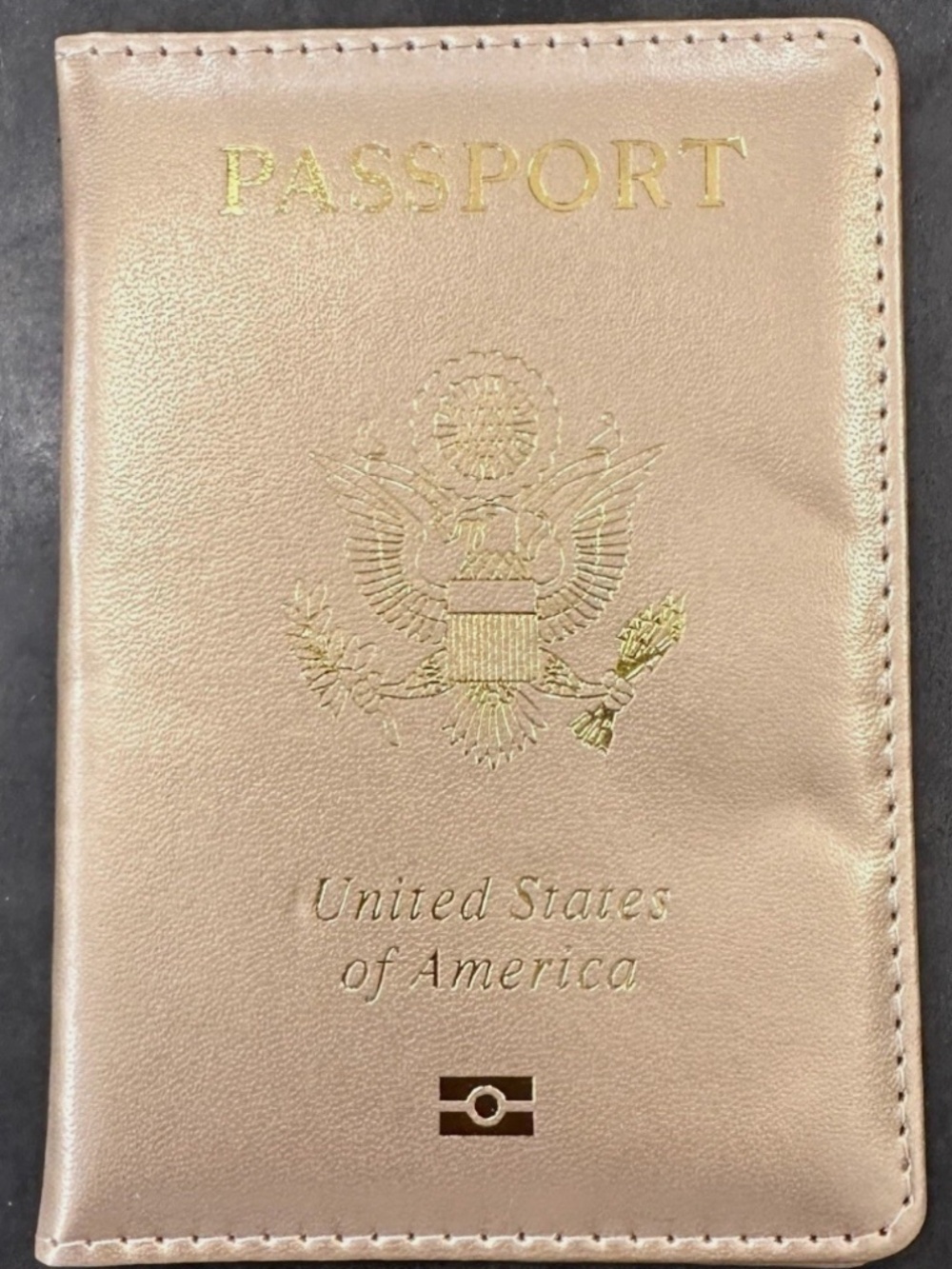 US Passport Gold Synthetic Leather Travel Wallet Case Cover